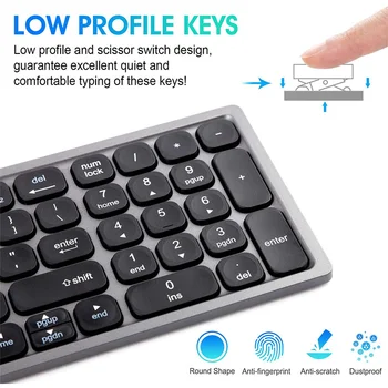 Многофункциональная складная Bluetooth-клавиатура с цифровой клавиатурой, полноразмерная портативная складная клавиатура, перезаряжаемая беспроводная клавиатура 2