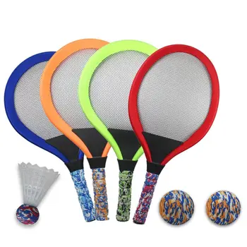 Экологически Чистый Набор теннисных ракеток для игр на открытом воздухе, легкий, нелегко деформируемый, портативный, безопасные подарки для детского сада