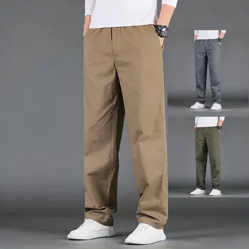 2023 Осенние Новые Тонкие Повседневные Брюки Мужские Классические Быстросохнущие Модные Деловые Приталенные Прямые Однотонные мужские брюки C31