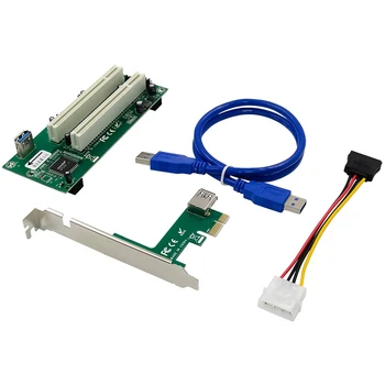 PCI Express к двойной карте адаптера PCI PCIe X1 к маршрутизатору с 2 Слотами PCI Riser Card 2,5 Гбит/с Поддержка Window Linux