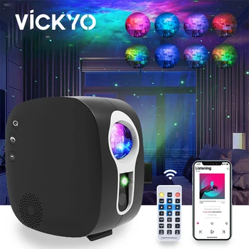 VICKYO LED Bluetooth Звездный проектор, ночник, Туманность Галактика, Океан, Музыкальный Проектор, Управление Динамиками, Звездный проектор, Ночные огни