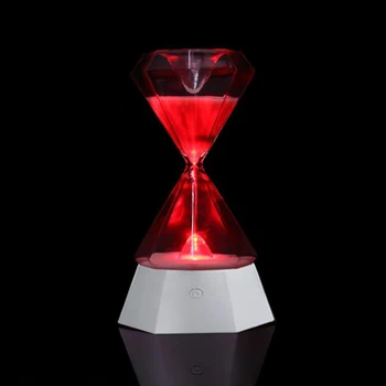 Светодиодный красочный ночник, 15 минутный ночник с песочными часами, затемнение RGB, Песочные часы, Бриллиантовый USB Перезаряжаемый светильник 1