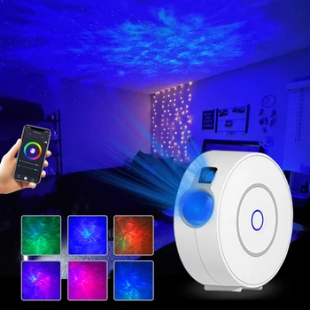Galaxy Проектор Tuya Smart LED Star Projection Light WiFi приложение с регулируемой яркостью Работа с Alexa Google Домашний кинотеатр Ночные светильники для спальни