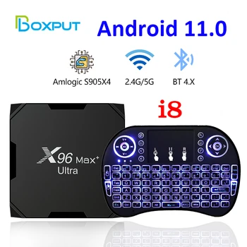 X96Max Plus Ultra TV Box Android 11 Amlogic S905X4 4 ГБ 64 ГБ TVBOX AV1 8K Wifi BT X96 Max Медиаплеер 4 ГБ 32 ГБ телеприставка