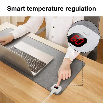 Коврик для мыши с электрическим подогревом, настольный коврик, дисплей температуры, коврик для мыши, согревающий руки, Зимние принадлежности для офисного компьютера H6x9