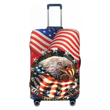 Защитные пылезащитные чехлы для багажа с принтом США Eagle, Эластичный водонепроницаемый чехол для чемодана 18-32 дюйма, аксессуары для путешествий