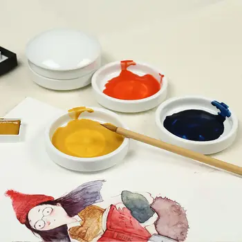 5-слойная керамическая палитра, акварель, гуашь, палитра красок, синие и белые чернильные пластины, художественные принадлежности для китайской живописи