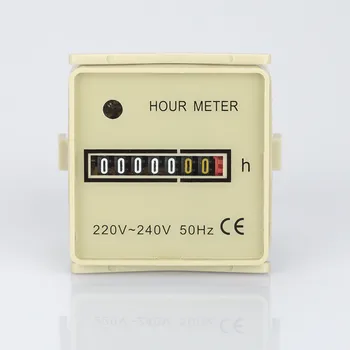 48x48 мм Промышленный панельный счетчик часов Механический 24VDC 220VAC 99999H Аналоговый счетчик часов 0