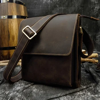 Высококачественные Модные кожаные сумки через плечо, мужская Толстая сумка-Мессенджер, мужская сумка для Повседневного использования
