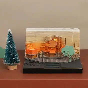 3D Бумажный Блокнот City Dream Kawaii Изысканный Строительный Блокнот Для Заметок Легкая Хижина Практичный Офисный Декор Неожиданный подарок 1
