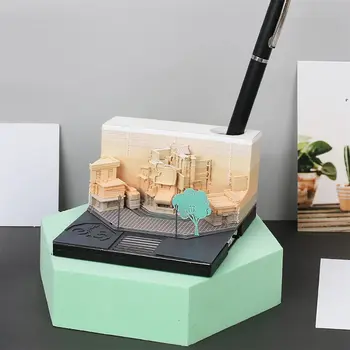 3D Бумажный Блокнот City Dream Kawaii Изысканный Строительный Блокнот Для Заметок Легкая Хижина Практичный Офисный Декор Неожиданный подарок 3