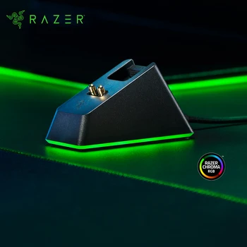 Цветная док-станция для зарядки мыши Razer: Магнитная док-станция со статусом зарядки, Хромированная RGB-подсветка - Противоскользящие ножки Геккона, подарки для ПК-геймеров