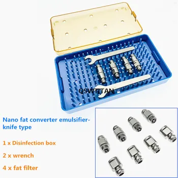 Набор нано жировых фильтров для вакуумной липосакции, конвертер игл для пересадки жира со стерилизационной коробкой, Медицинская наука 3