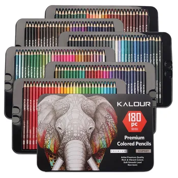 Профессиональные цветные карандаши KALOUR 180 цветов, цвета металлик, мягкая основа для художников Идеально подходит для рисования, растушевки эскизов, для художника
