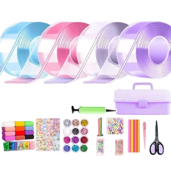 Нано Клей Замешивание DIY Выдувание Пузырей Цветная Нано Лента Декомпрессионная игрушка Материал Упаковки