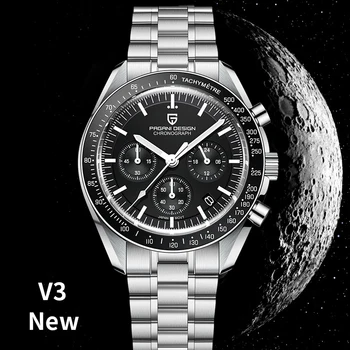 2023 Новый дизайн PAGANI, Роскошные золотые мужские кварцевые наручные часы, хронограф с автоматической датой, Сапфировые зеркальные часы из нержавеющей стали