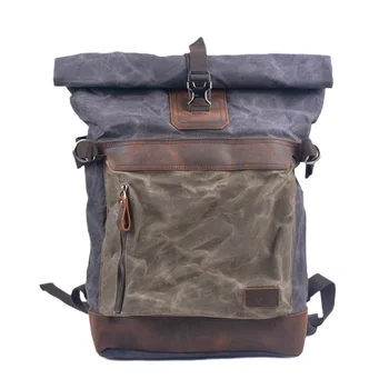 Винтажный рюкзак из парусины с маслом и воском, мужская большая вместительная сумка для альпинизма, водонепроницаемый рюкзак для пеших прогулок