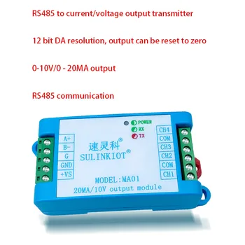 Аналоговый преобразователь величины тока в напряжение RS485 выдает четыре сигнала 0-10 В 0-20 мА MA01