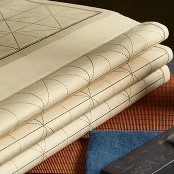 100 Листов Начинающей бамбуковой Целлюлозы, Наполовину созревшей бумаги Сюань, китайские иероглифы, бумага для каллиграфии хань цзы с рисовыми сетками