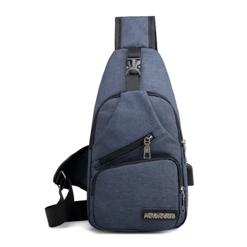 Новая корейская версия, мужская сумка через плечо, нагрудная сумка для отдыха, многофункциональная уличная USB-зарядка, спортивная сумка через плечо