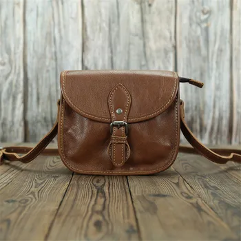 Ретро Мода Высококачественная Натуральная Женская Мини-коричневая сумка через плечо На каждый день Для работы на открытом воздухе, для вечеринок в выходные дни, сумка-мессенджер
