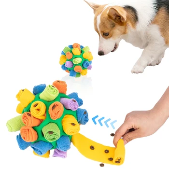 Интерактивная собака-головоломка с шариком для нюхания, Утечка пищи, Портативное домашнее животное, Стимулирующее дрессировку, Обучающая игрушка для медленного кормления домашних животных