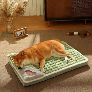 Роскошная клетчатая кровать для собак и кошек, Спальный коврик из пуха, Съемный и моющийся, Супер кровать, для маленьких, средних, крупных собак, Новинка