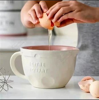 Керамическая градуированная чашка, миска для яиц, мерный стаканчик, мерный стаканчик для выпечки, английская миска для яиц, миска для смешивания, дренажная миска