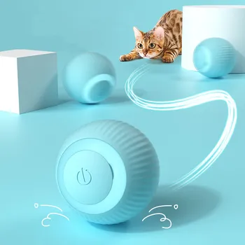 Электрические игрушки с мячом для кошек, автоматические катящиеся умные игрушки для кошек, интерактивные для обучения кошек, самодвижущиеся игрушки для котенка для игр в помещении