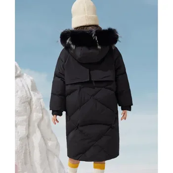Зимняя куртка-пуховик для девочек, ветрозащитная и водонепроницаемая, теплая детская верхняя одежда, пальто A1891 1