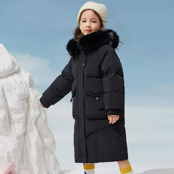 Зимняя куртка-пуховик для девочек, ветрозащитная и водонепроницаемая, теплая детская верхняя одежда, пальто A1891 2
