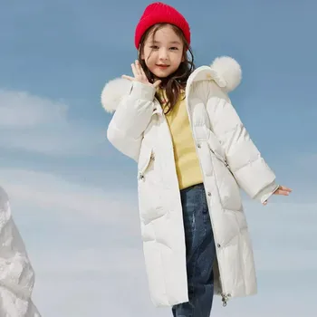 Зимняя куртка-пуховик для девочек, ветрозащитная и водонепроницаемая, теплая детская верхняя одежда, пальто A1891 4