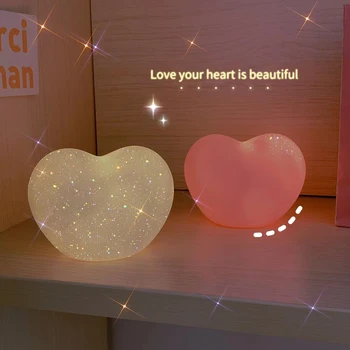 Love Heart LED 3D Лампа Свадебный Романтический Розовый Ночник Орнамент День Рождения Рождество Домашний Рассеянный Свет Украшение Ночник 1