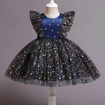 Платье с цветочным узором для девочек, наряды для маленьких девочек, Детские платья для Причастия для девочек