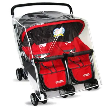 Дождевик для детской коляски для близнецов, дождевик для коляски, прозрачный дождевик для коляски, защита от ветра и пыли