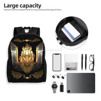 Бронзовый рюкзак Saint Seiya Pegasus, школьный рюкзак для студентов колледжа, подходит для 15-дюймового ноутбука, сумки с аниме 