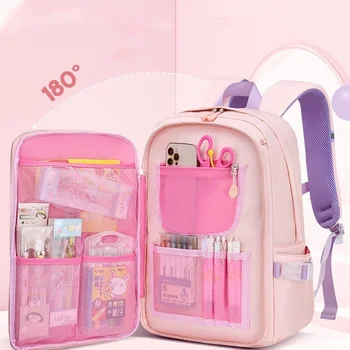 Детский рюкзак, Милая сумка для книг для девочек, легкая школьная сумка для учащихся начальной школы, Женский дорожный рюкзак с блестками, декор