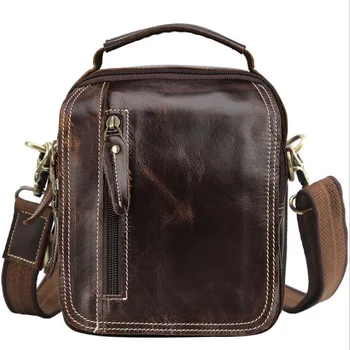 Модная мужская сумка через плечо из натуральной кожи, Маленькая сумка для телефона из натуральной коровьей кожи 2019, Модная дизайнерская сумка через плечо