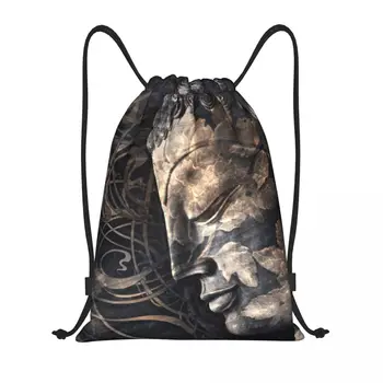 Голова Господа Будды, сумка для спортивного инвентаря с 3D принтом, сумка на шнурке, водонепроницаемая, легкий тренажерный зал