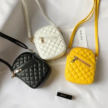 Сумка для дропшиппинга, женская сумка, новинка 2023, сумка с ромбовидным узором, корейская модная мини-сумка-мессенджер, Женская сумка для телефона на одно плечо